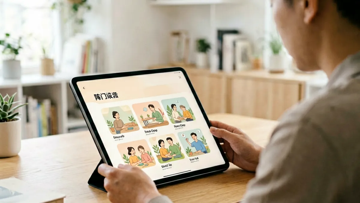 新用户阅读 av123 入门指南的场景，屏幕上显示图文并茂的科普内容页面